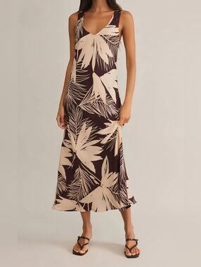 Z Supply Hana Palmera Maxi Dress Floral Resort Wear Size Large